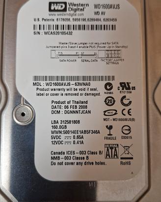 western digital hardisk 160 gb