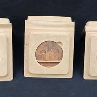 Blocco 3 medaglie in bronzo Circolo Num. Saronno