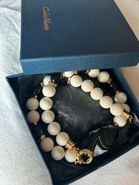 collana di agata bianca e nera