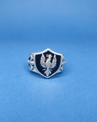 ANELLO VINTAGE PIETRO FERRANTE GRIFONE SMALTO NERO