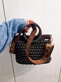 Borsa artigianale fatta a mano verde marrone