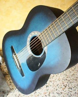 Chitarra Azzurra In Legno