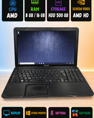 PC PortatileToshiba silver  amd e1 2100 RAM Win