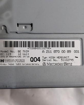 A2118700089 AUTORADIO CON SISTEMA DI NAVIGAZIONE S