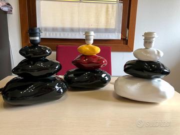 Lampade in ceramica a forma di pietra