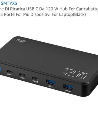 SMTYXS Hub USB C 120W GaN 5 Porte