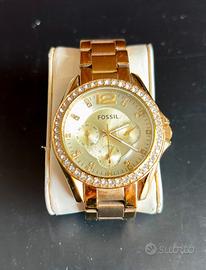 Orologio Fossil Donna Oro e Cristalli con Box