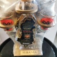 set bottiglia e bicchieri brandy 