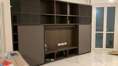 Parete attrezzata / libreria TV di design con led