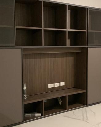 Parete attrezzata / libreria TV di design con led