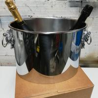 Secchiello ovale acciaio per spumanti champagne