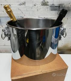 Secchiello ovale acciaio per spumanti champagne