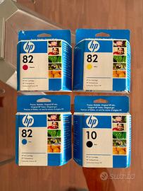 Set 4 Cartucce Originali HP 82 e HP 10. Nuove