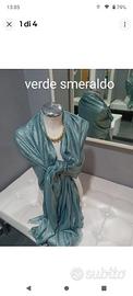 stola coprispalle verde smeraldo tessuto luccica