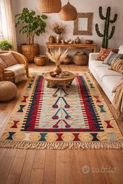 Tappeto kilim vintage arredamento boho-etnico 