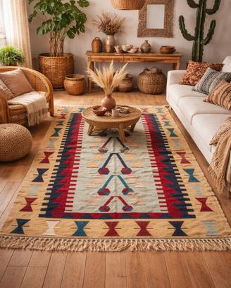 Tappeto kilim vintage arredamento boho-etnico 
