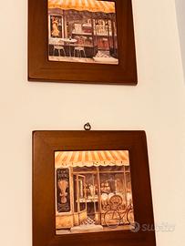 Set 6 Quadri Decorativi in Legno Country Chic