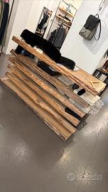 Bancone artigianale da negozio legno massello
