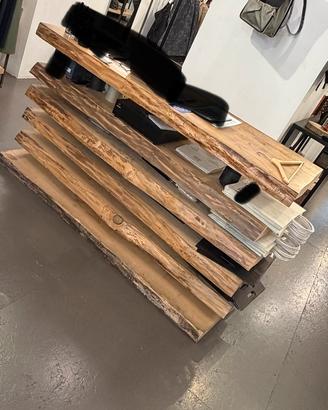 Bancone artigianale da negozio legno massello