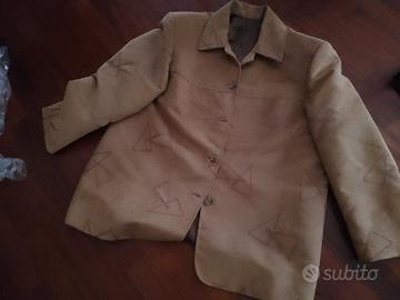 giacca marrone da donna in camoscio taglia 48