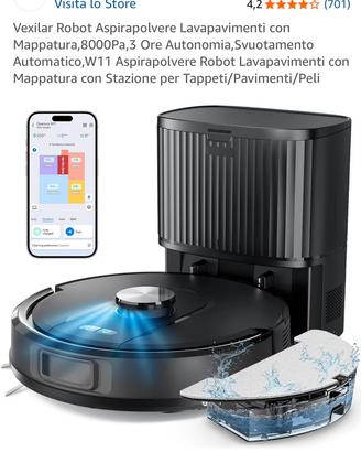 Robot aspirapolvere lava pavimenti