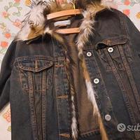 Giacca jeans con pelliccia