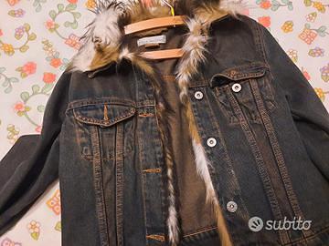 Giacca jeans con pelliccia