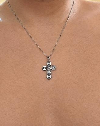 Collana In Acciaio Inossidabile - Croce Ice Silver