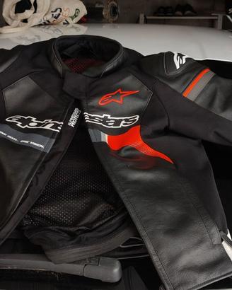 Giacca da moto Alpinestars in pelle GP Force con p