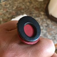 Anello vintage handmade in metallo e cuoio bicolor