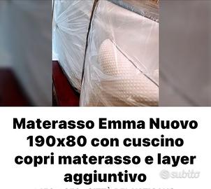 Materasso singolo Emma mai usato con cuscino