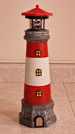 Faro in miniatura alto circa 37 cm con luce a led