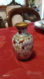Vasetto Cloisonné vintage fondo celeste