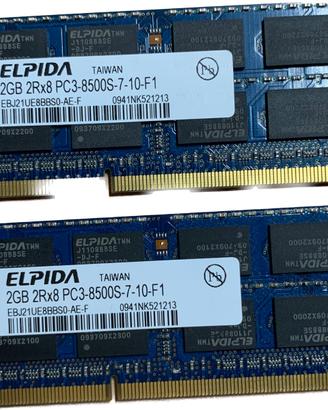 Memorie Ram Elpida 4gb DDR3 1066MHz notebook