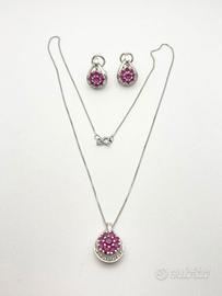 Completo oro 18KT con diamanti e rubini naturali