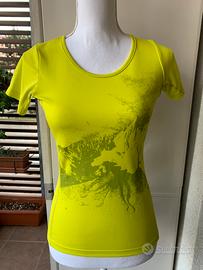 T-shirt sportiva donna maniche corte giallo Millet