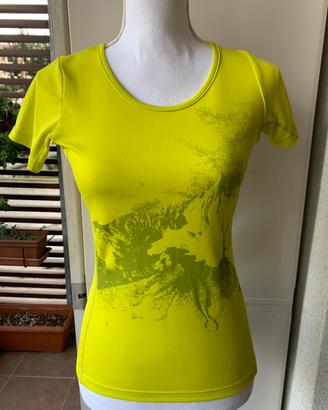 T-shirt sportiva donna maniche corte giallo Millet