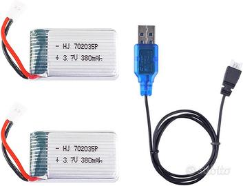 2 Batterie LiPo 3.7V 380mAh + USB Hubsan Syma