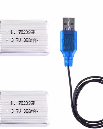 2 Batterie LiPo 3.7V 380mAh + USB Hubsan Syma