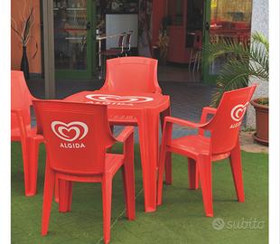 Sedie e tavoli plastica per esterno rossi