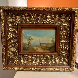 quadro ottocentesco con cornice barocca