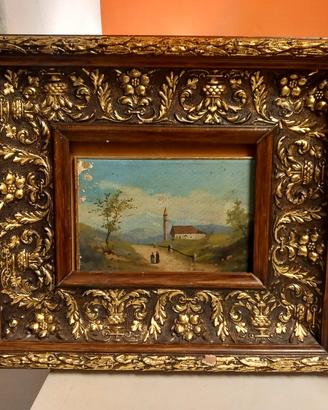 quadro ottocentesco con cornice barocca
