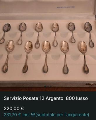 servizio posate Argento 800