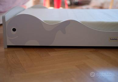 Lettino Bambino Basso Montessori Balena Bianco