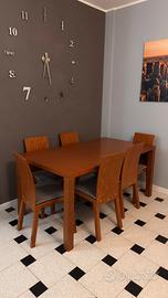 Tavolo estendibile 2,1m x 0,9m + 6 sedie