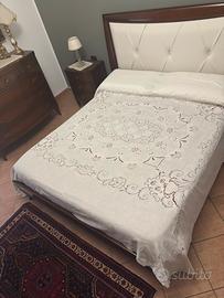 Copriletto e tovaglia x 12 in sfilato siciliano500