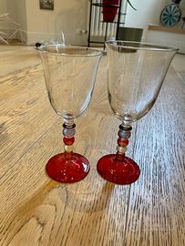 12 Calici Vetro per Vino Base Rossa
