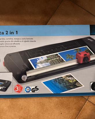 Tagliacarta 2 in 1, taglia e plastifica