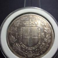 5 Lire del 2° Tipo del 1879 Umberto I Bella in ( B