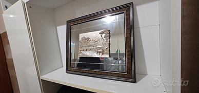 Quadro specchio vintage in argento 925 - paesaggio